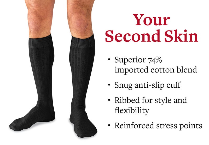 BoardroomSocks Cotton Knee High Dress Socks for Men - Classic Over the Calf Olive Socks - Image 5